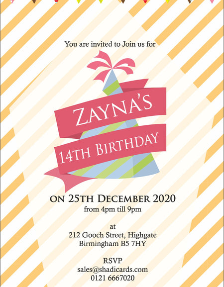 NZ 330 Birthday Invitation
