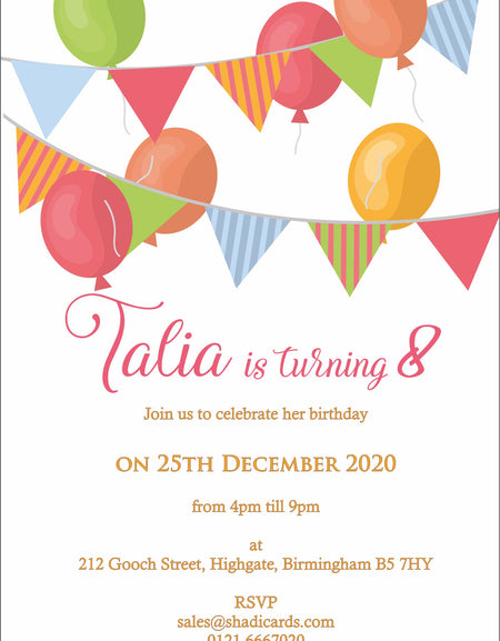 NZ 332 Birthday Invitation