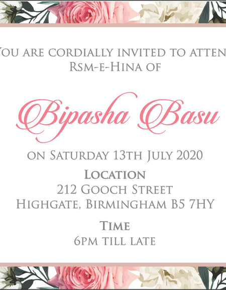 NZ 991 Mehndi Invitation