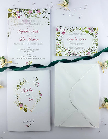 NZ 992 Greenery Wreath Invitation