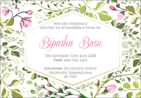 NZ 992 Mehndi Invitation