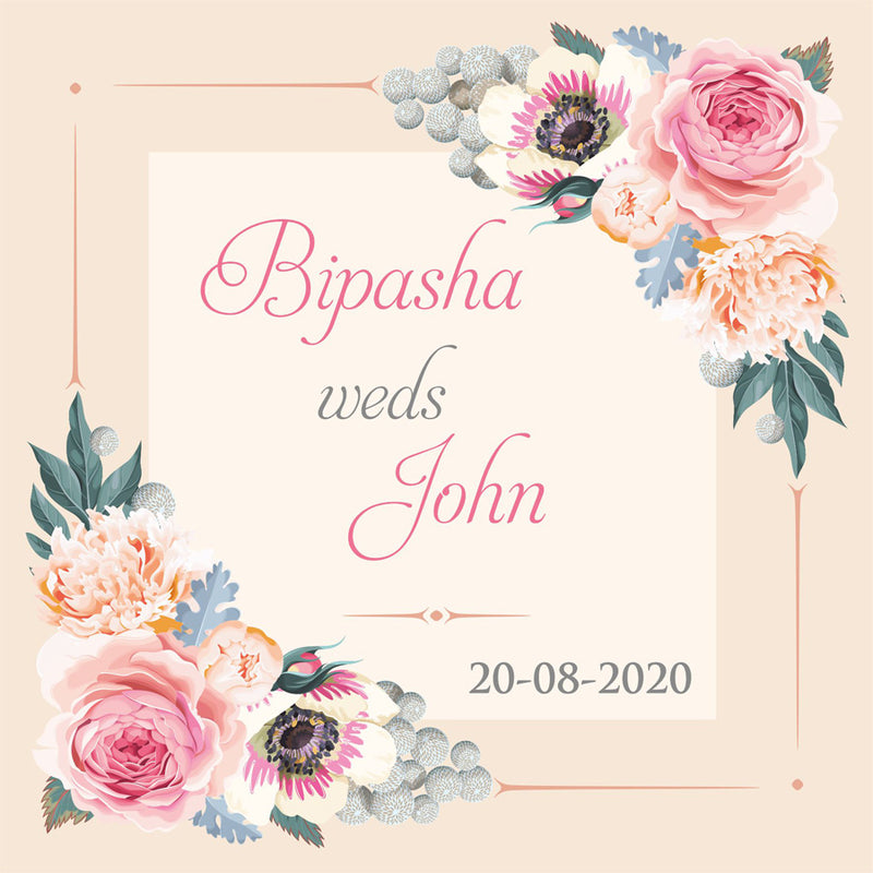 NZ 993 Floral Peach Wedding Invitation