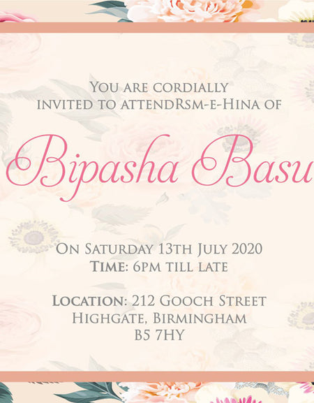 NZ 993 Mehndi Invitation