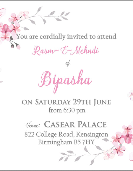 NZ 995 MEHNDI INVITATION