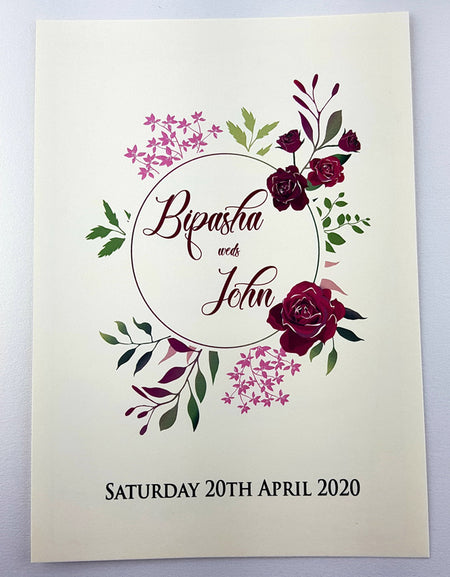 NZ 998 Minimalist Rose Wreath Invitation