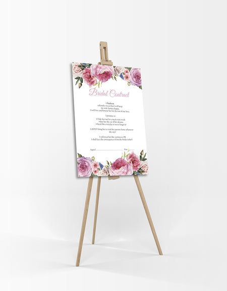 Blush Rose – A1 Bridal Contract – Funny Agreement for Husband/Wife