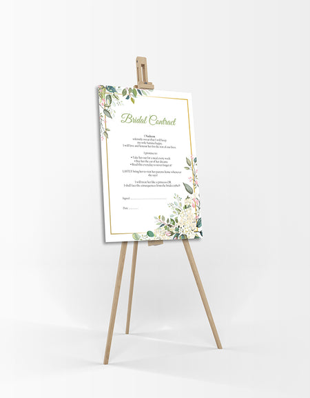 Pretty Pink Rosebud – A1 Bridal Contract – Funny Agreement for Husband/Wife