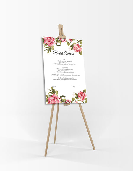 Rose Leaf – A1 Bridal Contract – Funny Agreement for Husband/Wife