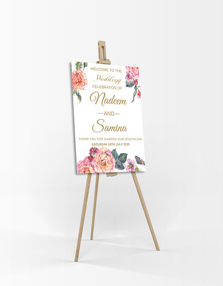 Orange Floral – A1 Mounted Welcome Poster