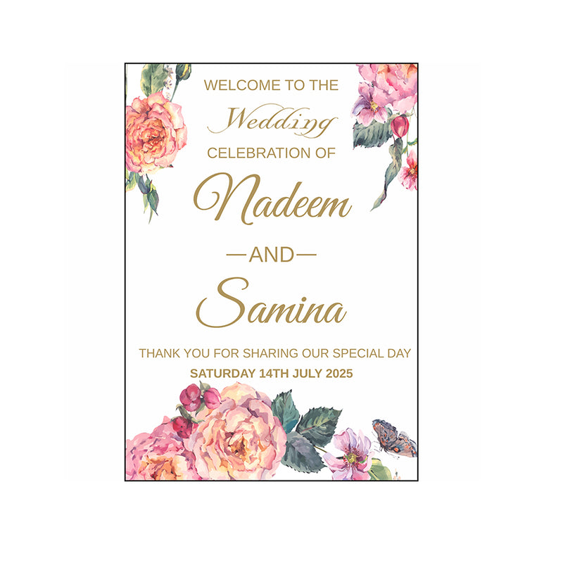 Orange Floral – A1 Mounted Welcome Poster