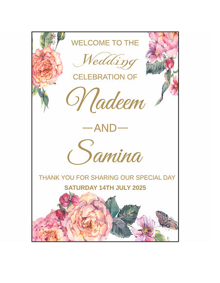 Orange Floral – A1 Mounted Welcome Poster