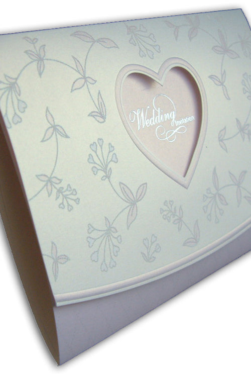 Load image into Gallery viewer, Panache 7028 Lavender hearts silver foil glitter invitation
