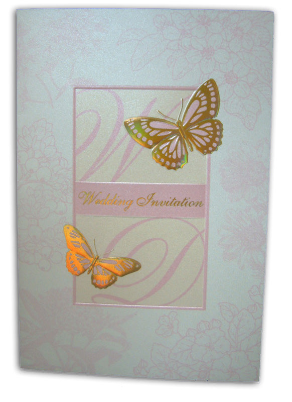 Panache 7123 Gorgeous holographic Butterfly wedding day Invitation