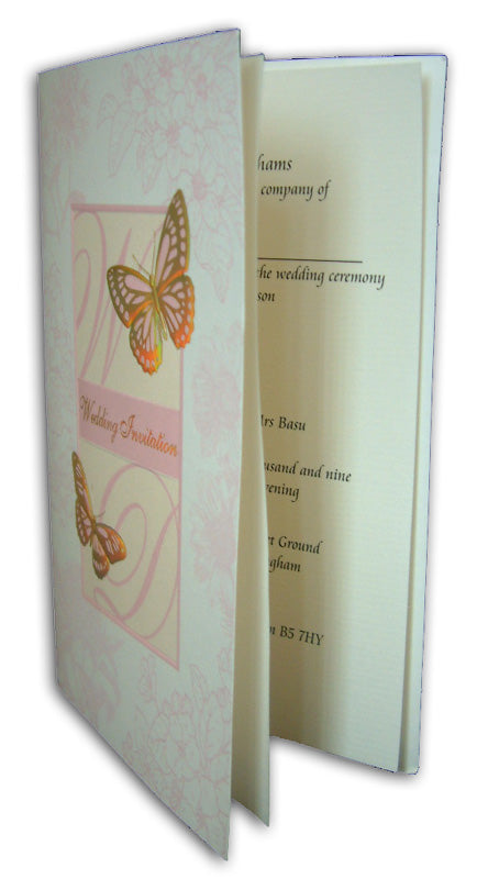 Panache 7123 Gorgeous holographic Butterfly wedding day Invitation