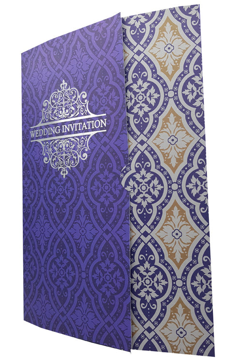Load image into Gallery viewer, PBM WI Morrocan Tile Arabesque Blue Marriage Invite
