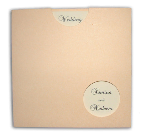 ABC 410 – Square Pocket Wedding Invitation with Circular Cut-Out Display Window