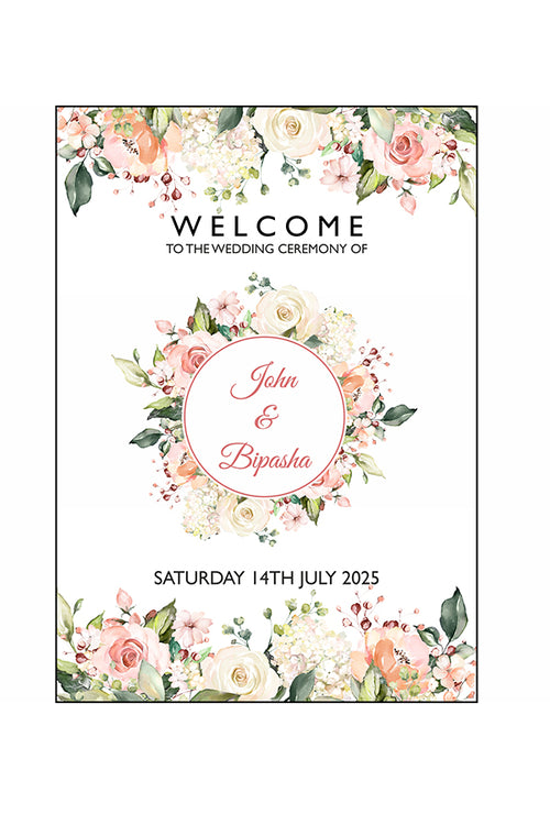 Load image into Gallery viewer, Pretty Rose Wreath – A1 Mounted Welcome Poster

