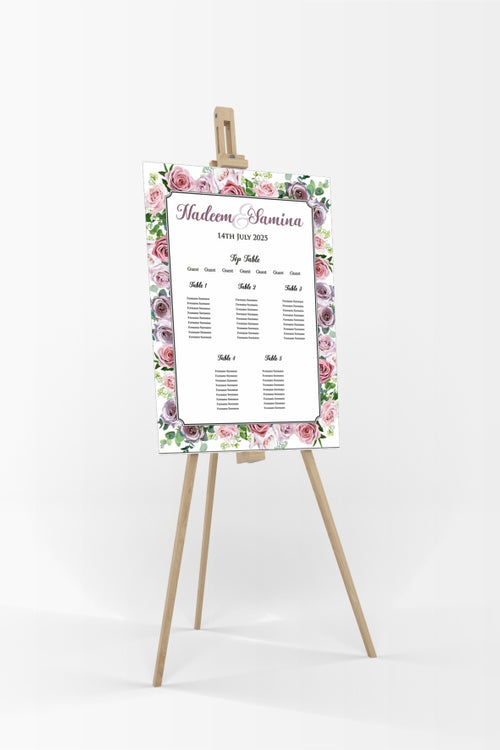 Load image into Gallery viewer, Pink Purple Rose – A1 Table Plan
