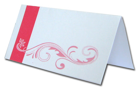 PL11 Shocking pink flourish place cards