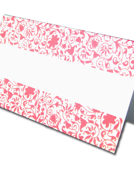 PL15 Bright pink floral pattern table place card