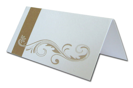 PL08 Gold flourish design table place card