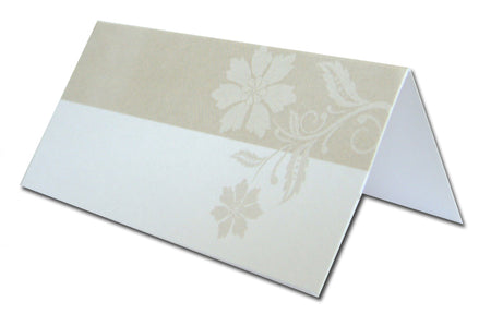 PL09 Beige flower design table place card