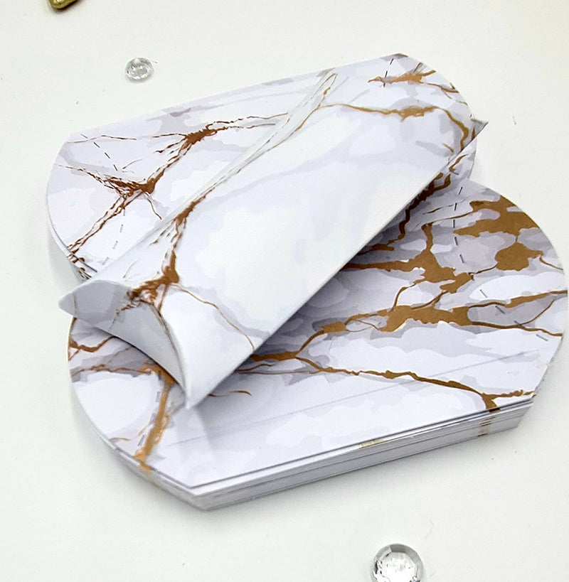 PLW 405 White Marble Pillow Boxes