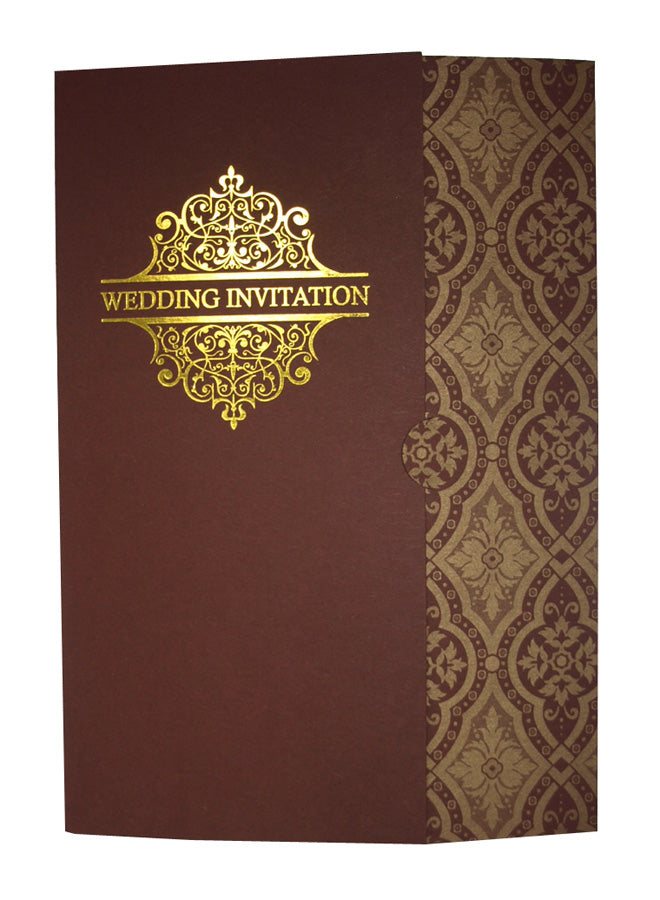 Burgundy and gold foil Wedding invitation Design PMM WI