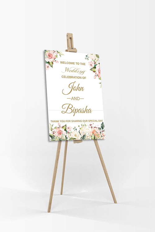 Load image into Gallery viewer, Pretty Peach Floral  – A1 Mounted Welcome Poster
