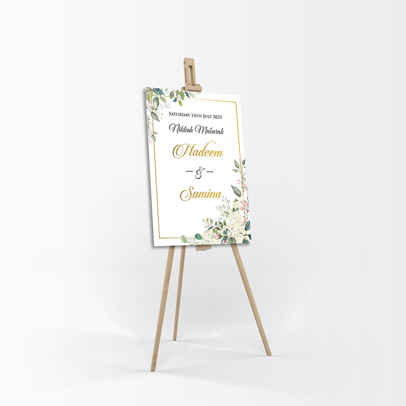 Pretty Pink Rosebud – A1 Mounted Welcome Poster
