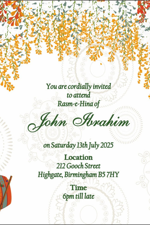 Load image into Gallery viewer, MND 328 Asian Style A6 Mehndi Invitation
