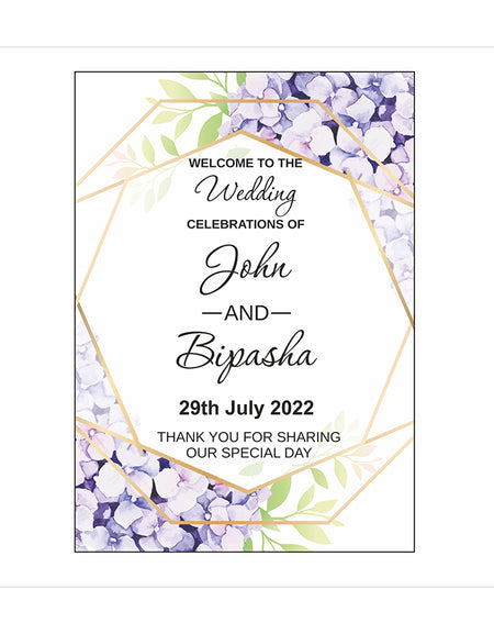 Purple Gold Floral – A1 Mounted Welcome Poster