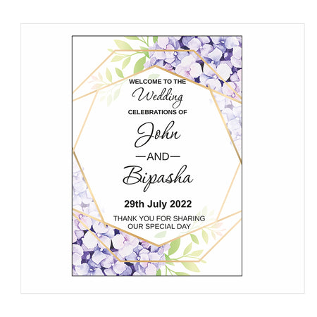 Purple Gold Floral – A1 Mounted Welcome Poster