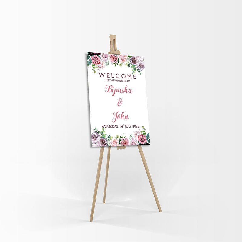Purple Pink Rose – A1 Mounted Welcome Poster