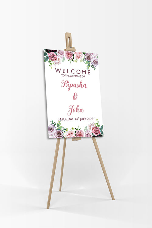 Load image into Gallery viewer, Purple Pink Rose – A1 Mounted Welcome Poster
