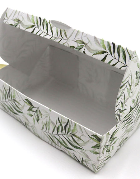 Green Leaf Print RCT 402 Printed Square Favour Box