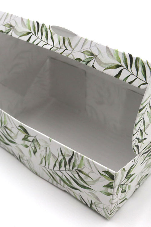 Load image into Gallery viewer, Green Leaf Print RCT 402 Printed Square Favour Box
