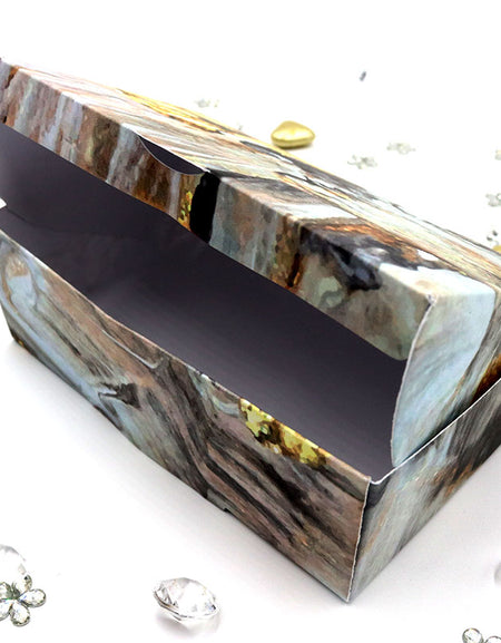 Black Marble Print RCT 406 Printed Square Favour Box