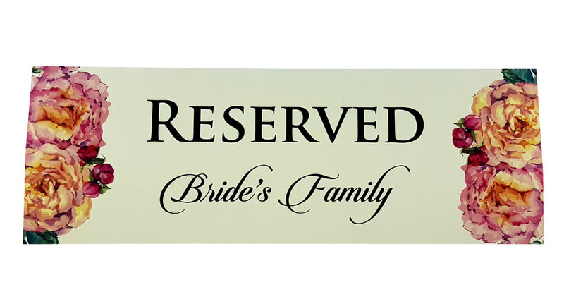 RV 103 TABLE RESERVED PLACE CARD