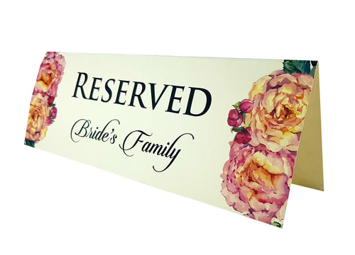 Load image into Gallery viewer, RV 103 TABLE RESERVED PLACE CARD
