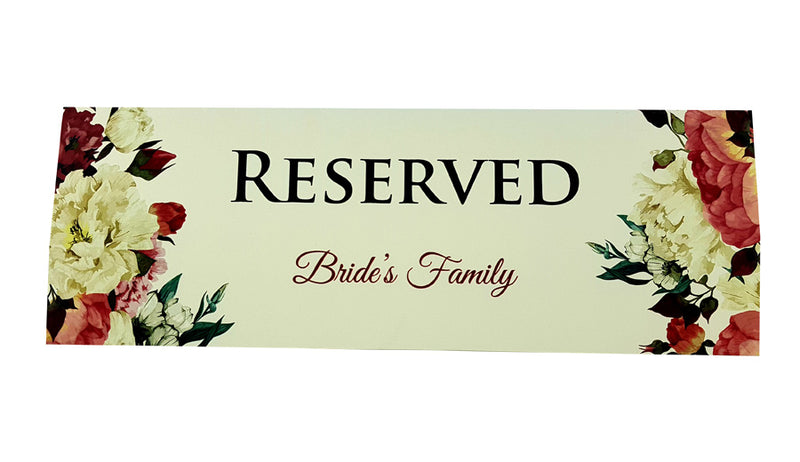 RV 104 TABLE RESERVED PLACE CARD