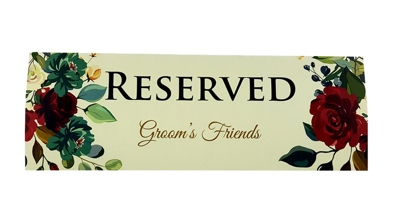 RV 105 TABLE RESERVED PLACE CARD
