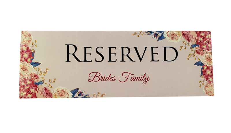 RV 106 TABLE RESERVED PLACE CARD