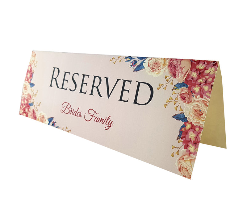 RV 106 TABLE RESERVED PLACE CARD