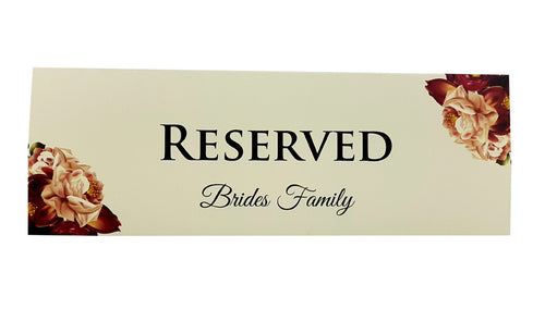 Load image into Gallery viewer, RV 107 TABLE RESERVED PLACE CARD
