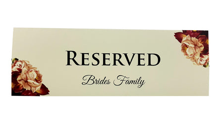 Custom table name place card for bride’s family seating shaadicards Birmingham