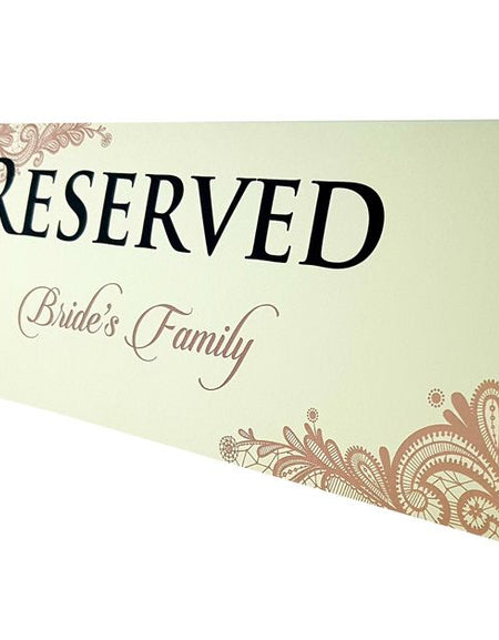 1 x pack of 10 Wedding Table Reserved Cards