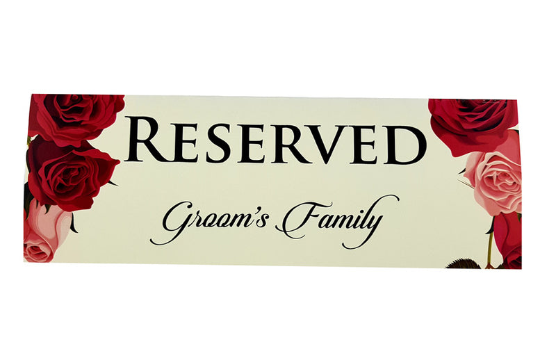 RV 109 TABLE RESERVED PLACE CARD
