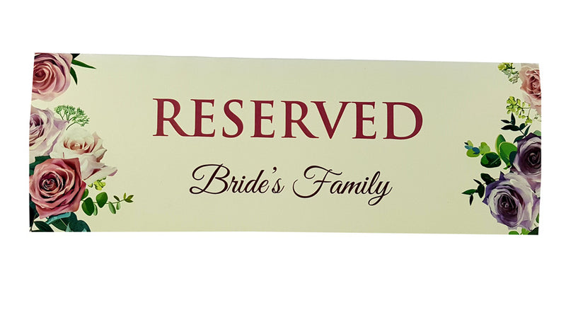 RV 112 TABLE RESERVED PLACE CARD
