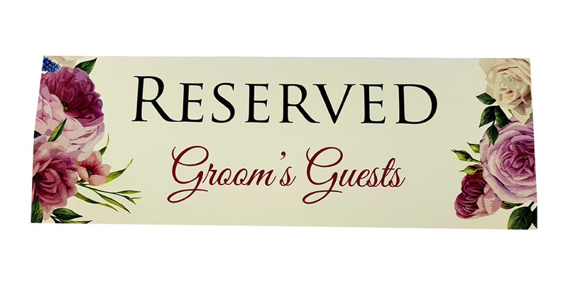 RV 114 TABLE RESERVED PLACE CARD